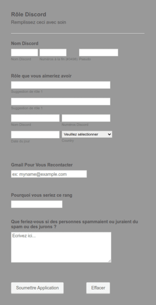 Formulaire De Rôle Discord