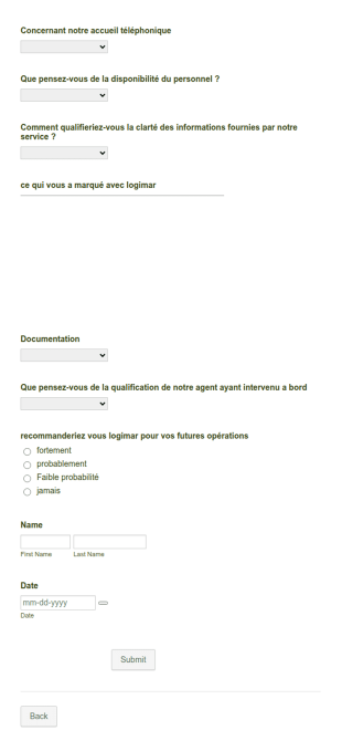 Formulaire De Satisfaction Service