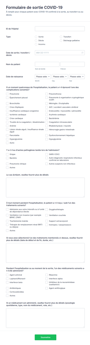 Formulaire De Sortie COVID 19