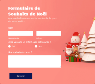 Formulaire De Souhaits De Noël
