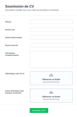 Formulaire De Soumission De CV