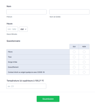 Formulaire De Suivi Des Athlètes/Entraîneurs COVID 19