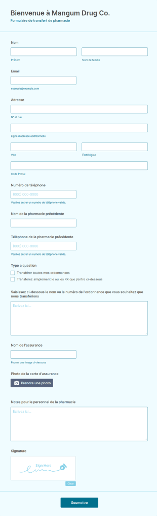 Formulaire De Transfert De Pharmacie