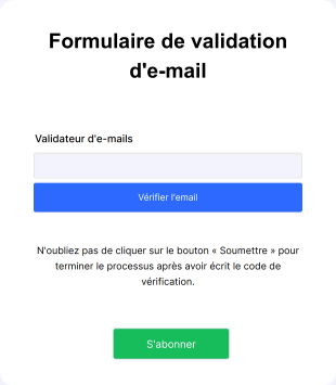 Formulaire De Validation D'e Mail Form Template