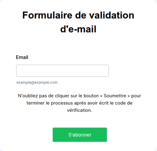 Formulaire De Validation D'e Mail