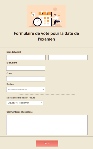 Formulaire De Vote Pour La Date De L'examen