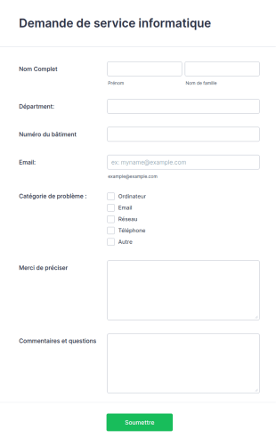 Formulaire De Demande De Service Informatique