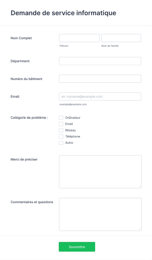 Formulaire De Demande De Service Informatique