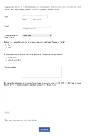Formulaire D'engagement