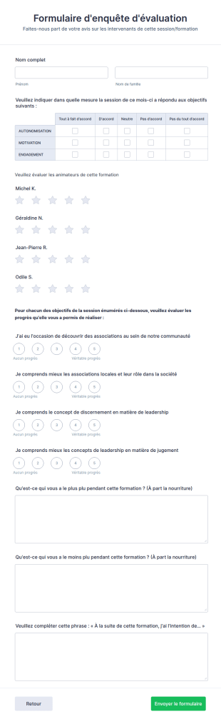 Formulaire D'enquête D'évaluation