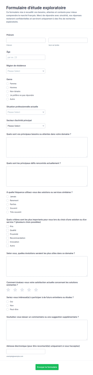 Formulaire D’enquête Exploratoire