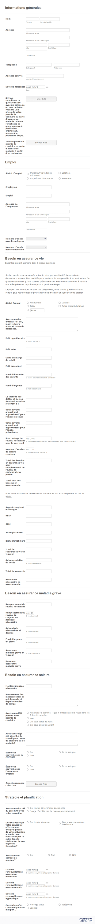 Formulaire D'enquête Pour Attribution De Prêt Form Template
