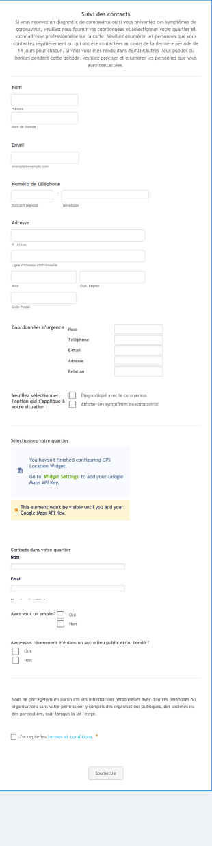 Formulaire De Suivi Des Contacts