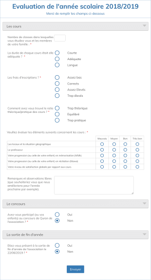 Formulaire D'évaluation Année Scolaire Form Template