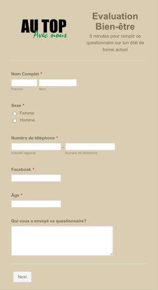 Formulaire D'évaluation Bien Etre Form Template