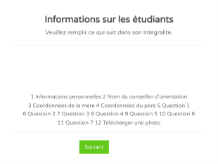 Formulaire D'information Sur L'étudiant Blanc Et Réactif