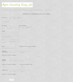 Formulaire D'informations Sur Les Clients Form Template