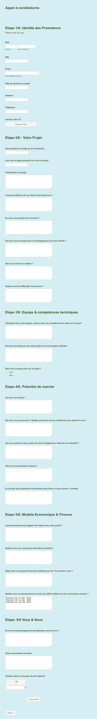 Formulaire D'inscripion à Une Mission