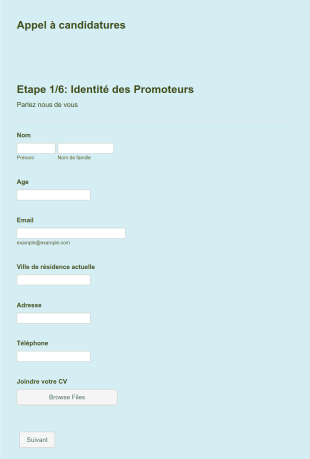 Formulaire D'inscripion à Une Mission Form Template