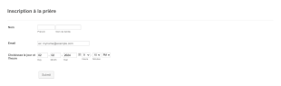 Formulaire D'inscription à La Prière Form Template