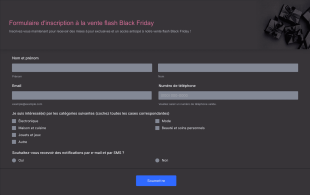Formulaire D'inscription à La Vente Flash Black Friday Form Template