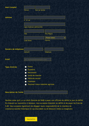 Formulaire D'inscription Au Défilé Form Template