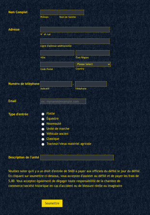 Formulaire D'inscription Au Défilé