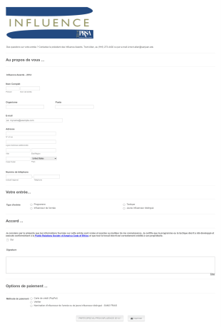 Formulaire D'inscription Aux Récompenses