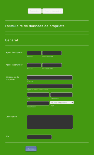 Formulaire D'inscription De Propriété Form Template