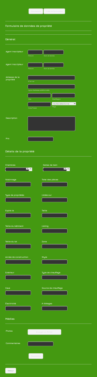 Formulaire D'inscription De Propriété