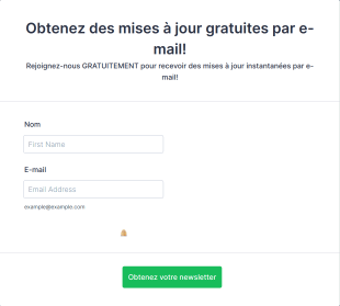Formulaire D'inscription Obtenez Des Mises à Jour Gratuites Par E Mail ! Form Template