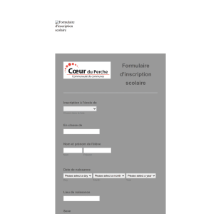 Formulaire D'inscription Scolaire
