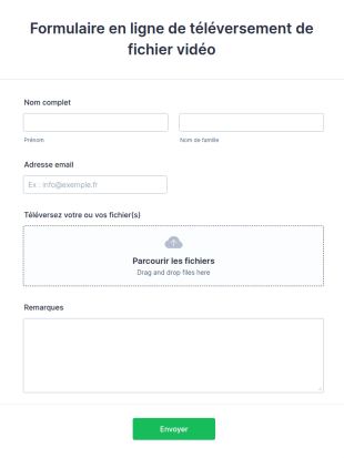 Formulaire En Ligne De Téléversement De Fichier Vidéo