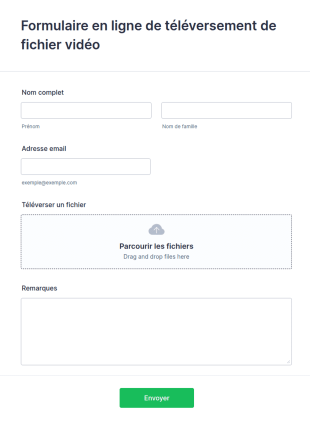 Formulaire En Ligne De Téléversement De Fichier Vidéo