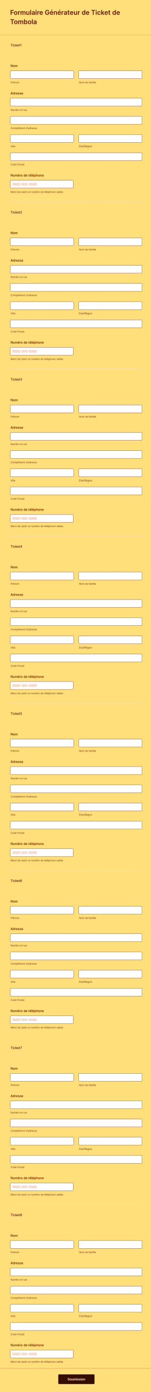 Formulaire Générateur De Ticket De Tombola Gratuit