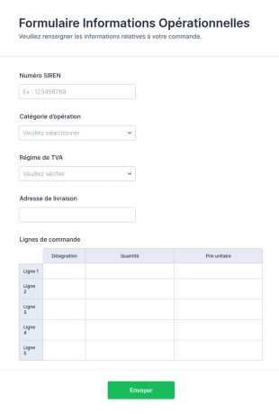 Formulaire Informations Opérationnelles