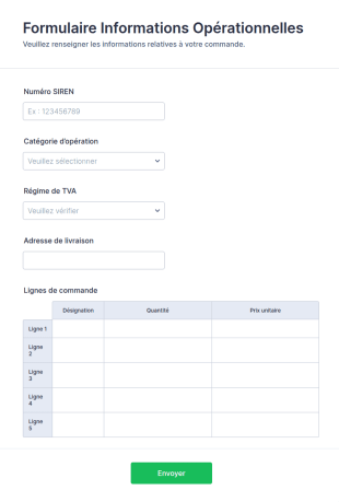 Formulaire Informations Opérationnelles