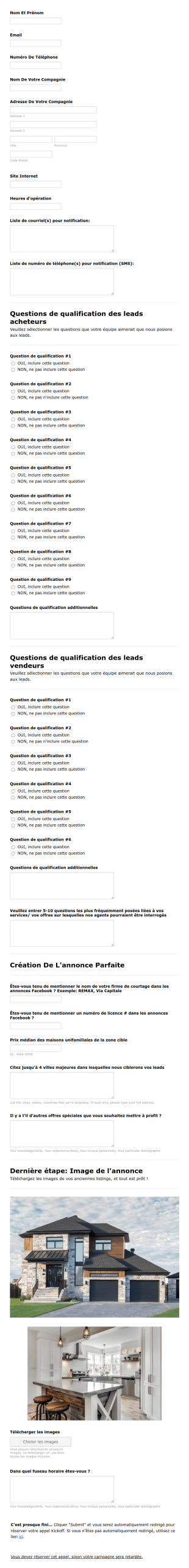 Formulaire Kickoff Pour Création De Publicités Form Template