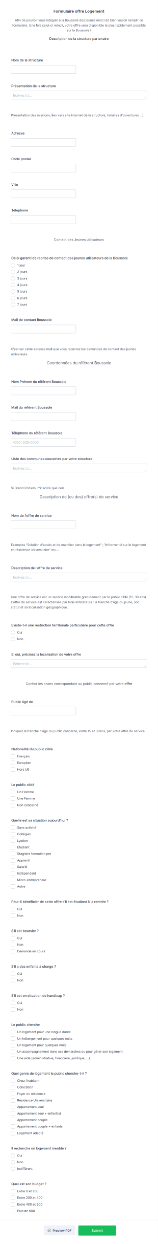 Formulaire PDF Logement