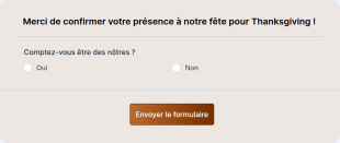 Formulaire RSVP Pour Thanksgiving