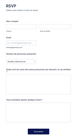 Formulaire RSVP