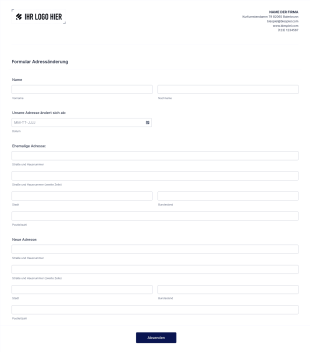 Formular Adressänderung Form Template