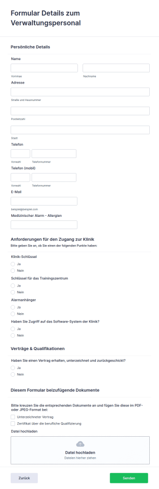 Formular Details Zum Verwaltungspersonal