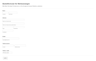 Formular Für Anzeigenkunden Form Template
