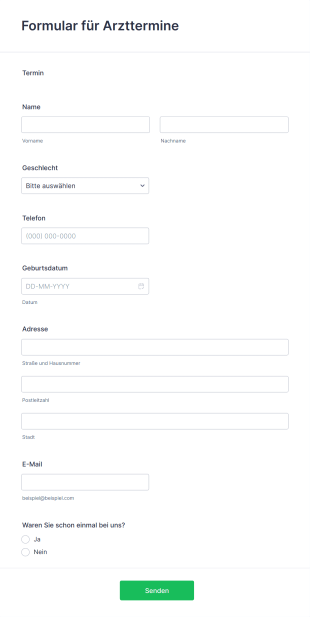 Formular Für Arzttermine Form Template