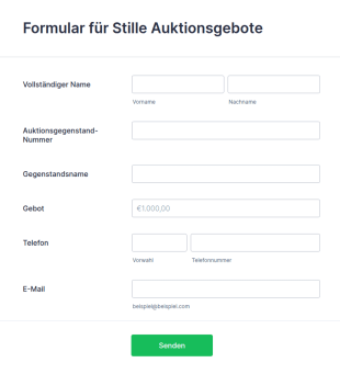 Formular Für Auktionsgebote