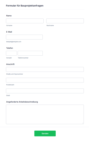 Formular Für Bauprojektanfragen
