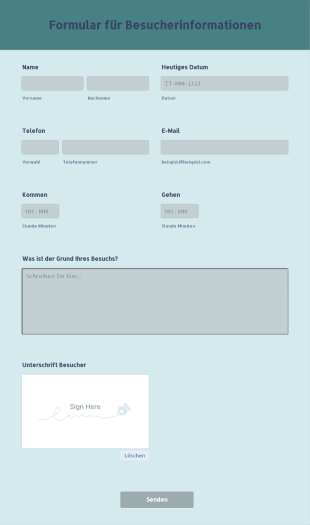 Formular Für Besucherinformationen