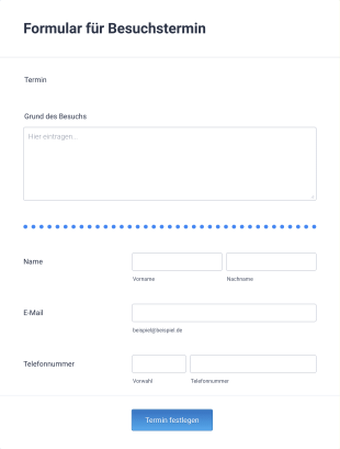 Formular Für Besuchstermin Form Template