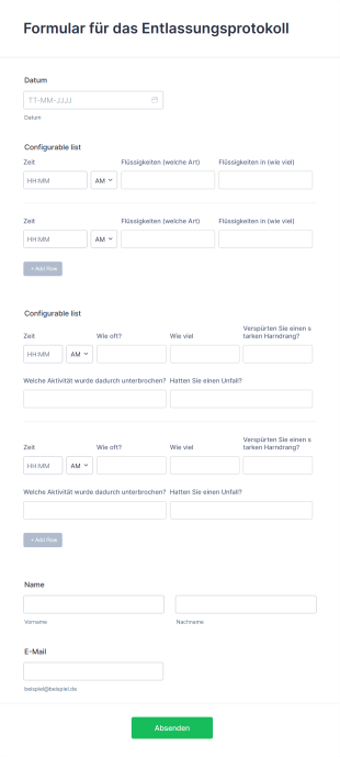 Formular Für Das Entlassungsprotokoll